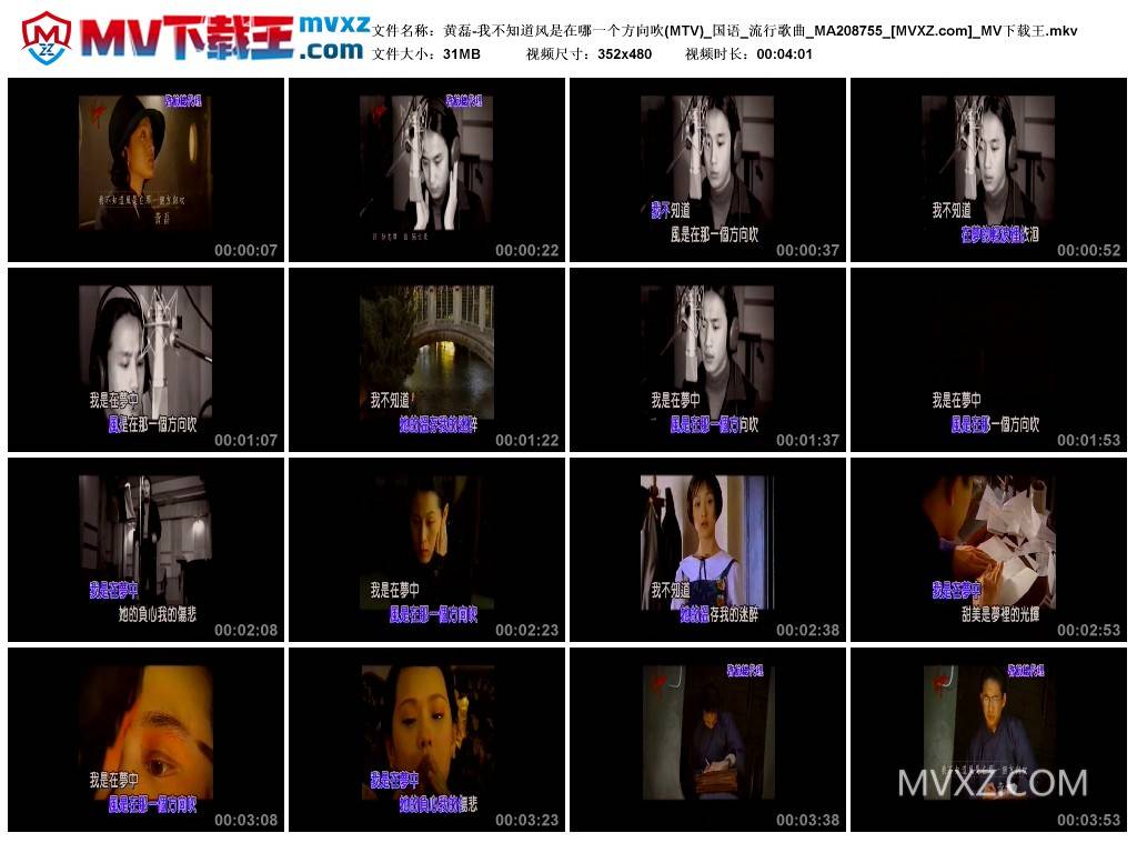 黄磊-我不知道风是在哪一个方向吹(MTV)_国语_流行歌曲_MA208755